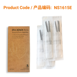 Eco package steel wire handle needle, 5 needles in one blister 0.16 x 15 mm, 100pcs/box</br>(环保包装不锈钢柄针-0.16 × 15 mm, 每泡罩5针, 100支/盒)