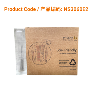 Steel wire handle needle, 5 needles in one blister 0.30 x 60mm 200 pcs/box</br>不锈钢柄针 (0.30 × 60mm, 每泡罩5针，200针/盒)