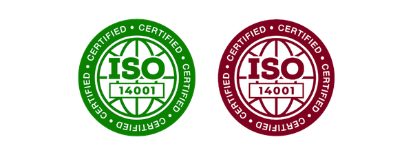 ISO 9001 and ISO 14001 certification marks